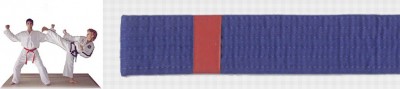 Ceinture bleue barre rouge